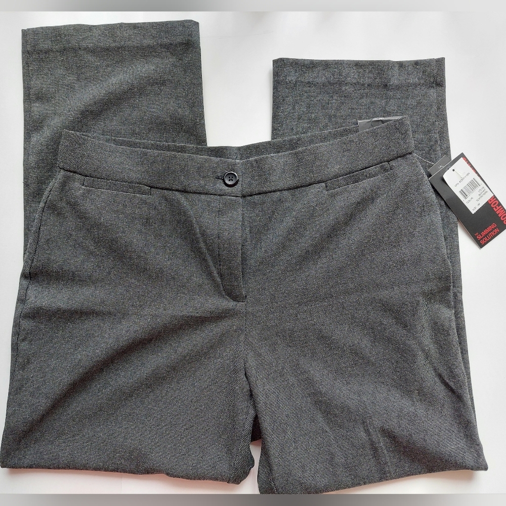 BRIGGS Slimming Solutions Comfort Waistband Black White Pants NWT Size 16P